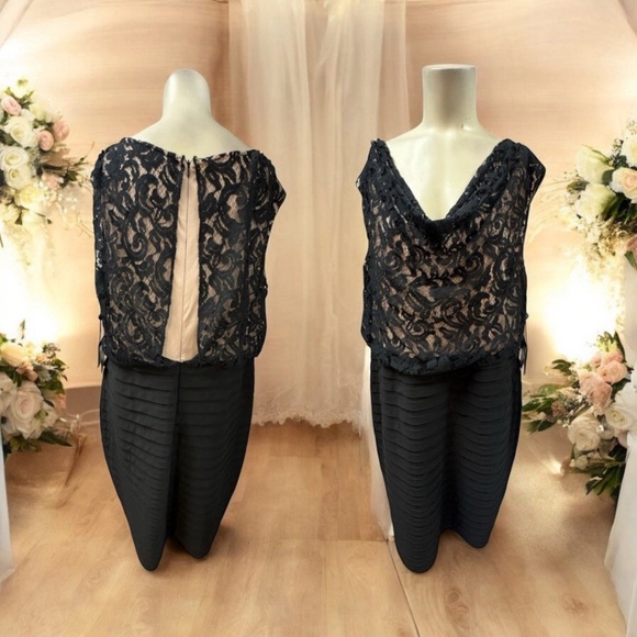 Adrianna Papell,Woman,Dress Formal Cocktail,Black,Cotton-Nylon,Sz 16,Sleeveless! - Picture 1 of 14